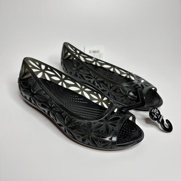 Crocs Isabella Jelly II Flat Ballet in Black - Picture 1 of 7